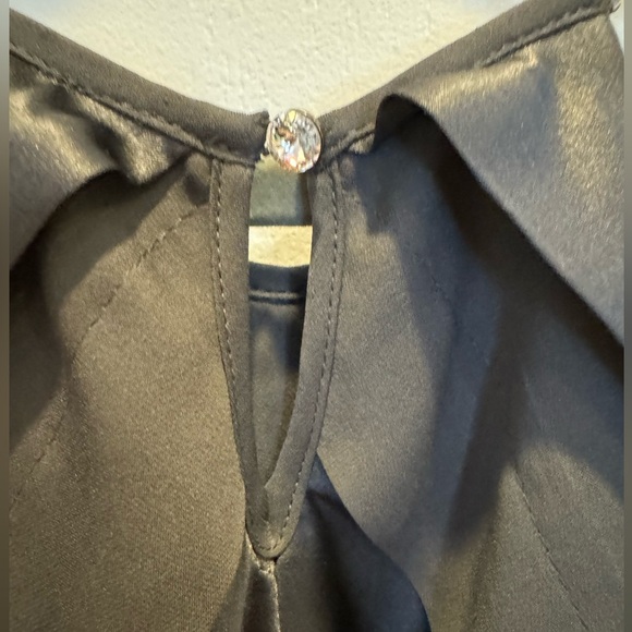 HOW AND WEN Silk Satin Camisole Top Sequin Beaded Embellishments Size 6 Dk Gray - Picture 7 of 9